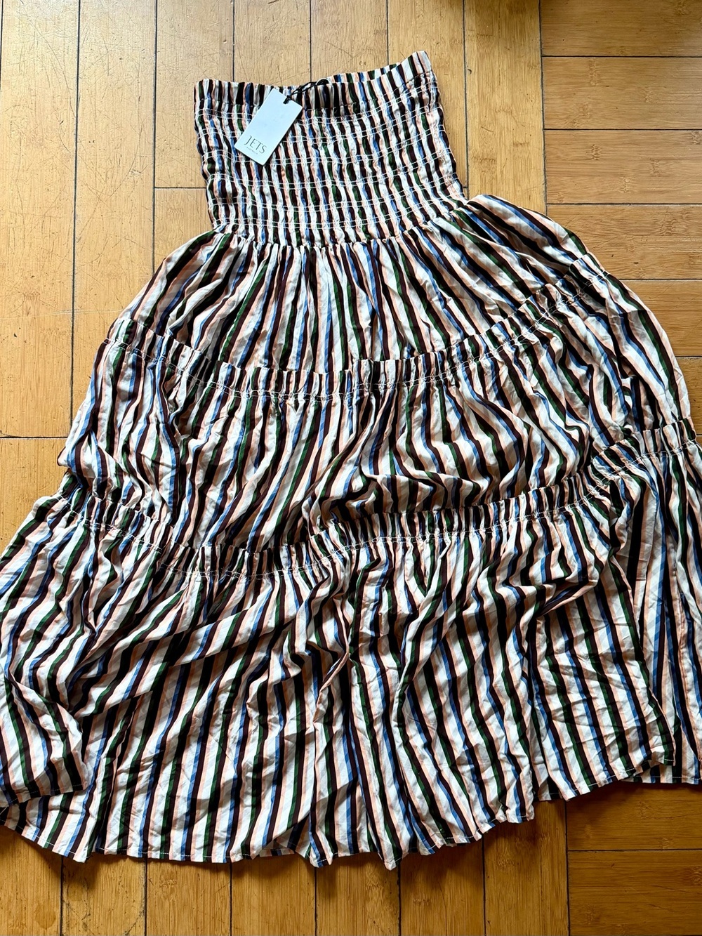 JETS Strapless Smocked Maxi Dress - Multistripe